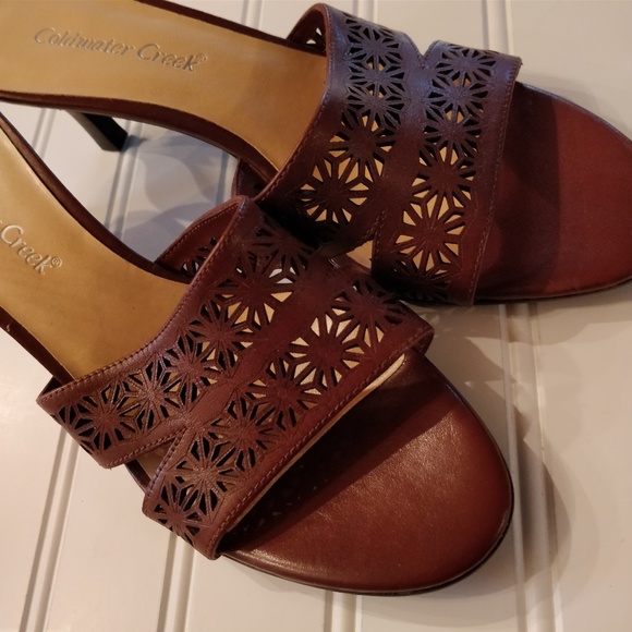 Coldwater Creek leather slides/sandals - Picture 1 of 5